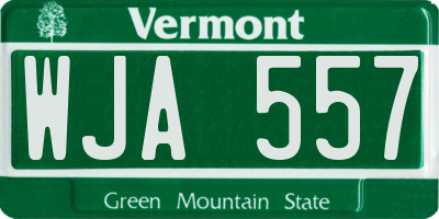 VT license plate WJA557
