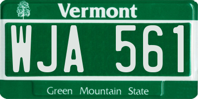 VT license plate WJA561