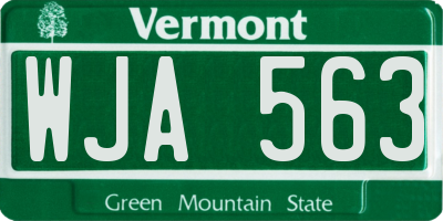 VT license plate WJA563