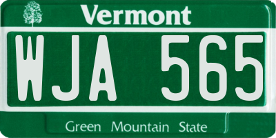 VT license plate WJA565
