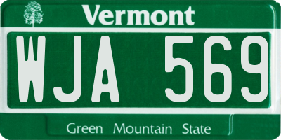 VT license plate WJA569