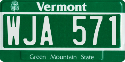 VT license plate WJA571