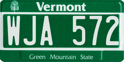 VT license plate WJA572
