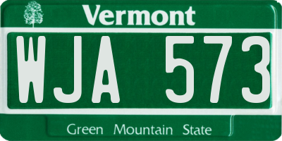 VT license plate WJA573