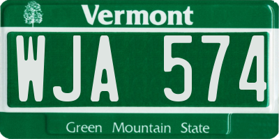 VT license plate WJA574
