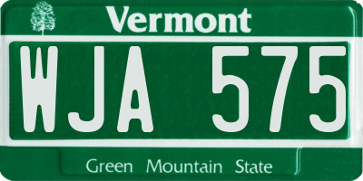 VT license plate WJA575