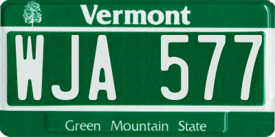 VT license plate WJA577