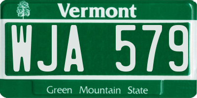 VT license plate WJA579