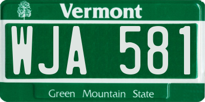 VT license plate WJA581