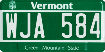 VT license plate WJA584