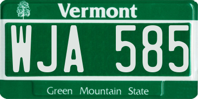 VT license plate WJA585