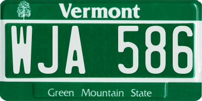 VT license plate WJA586