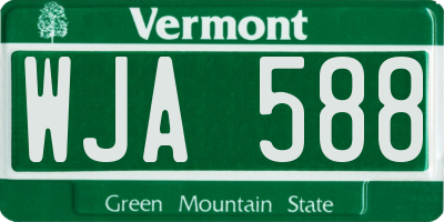 VT license plate WJA588