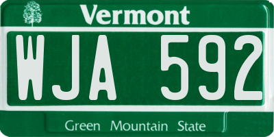VT license plate WJA592
