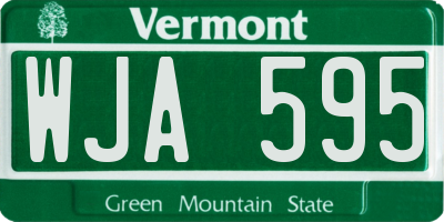 VT license plate WJA595