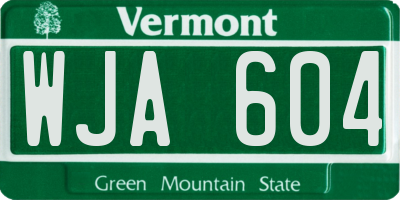 VT license plate WJA604