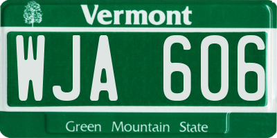 VT license plate WJA606