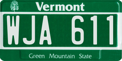 VT license plate WJA611