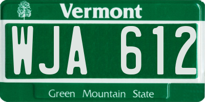 VT license plate WJA612