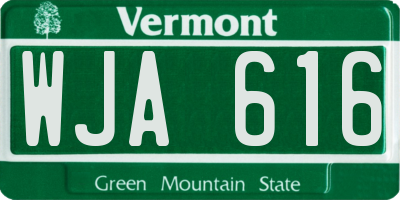 VT license plate WJA616