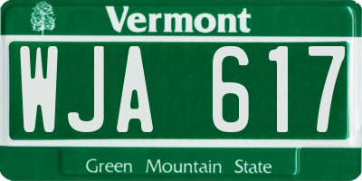 VT license plate WJA617