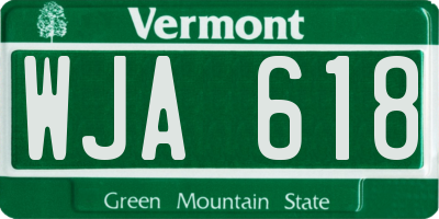 VT license plate WJA618