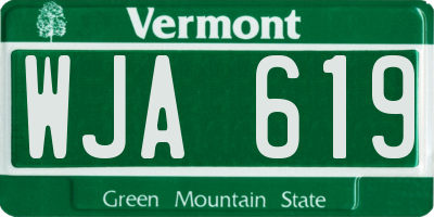 VT license plate WJA619