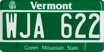 VT license plate WJA622