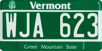 VT license plate WJA623