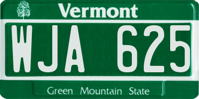VT license plate WJA625