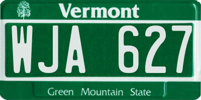 VT license plate WJA627