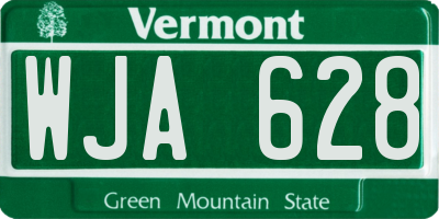 VT license plate WJA628