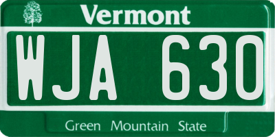 VT license plate WJA630
