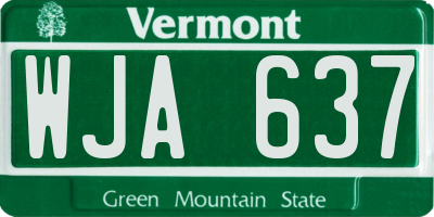 VT license plate WJA637