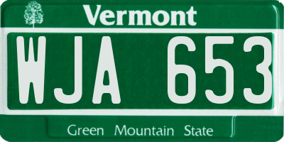 VT license plate WJA653