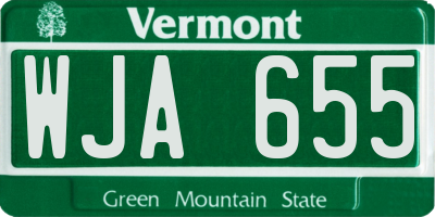 VT license plate WJA655