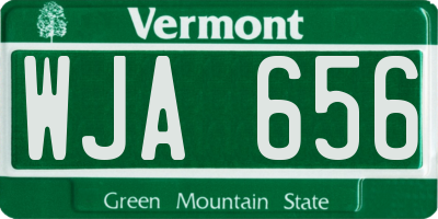 VT license plate WJA656