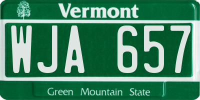 VT license plate WJA657