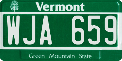 VT license plate WJA659