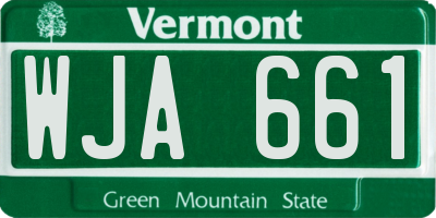 VT license plate WJA661