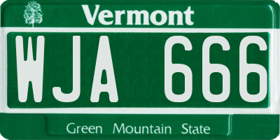 VT license plate WJA666