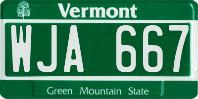 VT license plate WJA667