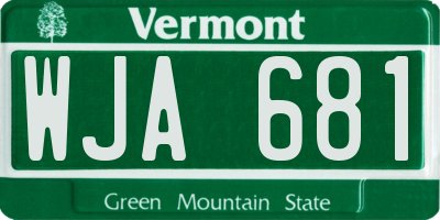 VT license plate WJA681