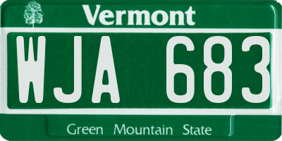 VT license plate WJA683