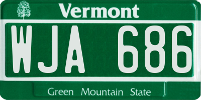 VT license plate WJA686