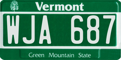 VT license plate WJA687