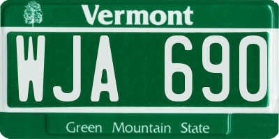 VT license plate WJA690