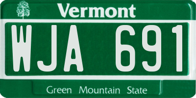 VT license plate WJA691