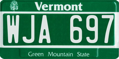 VT license plate WJA697