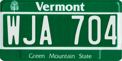 VT license plate WJA704